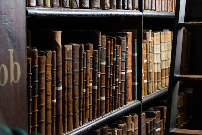 Regale mit historischen Gesetzessammlungen in einer Bibliothek